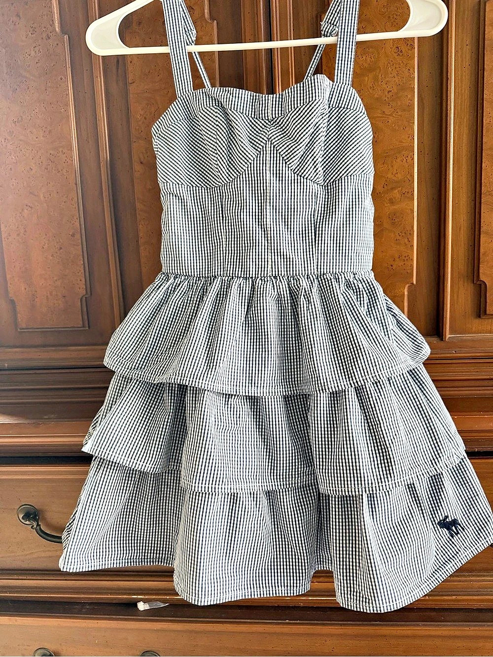Abercrombie Kids Gingham Tiered Dress Size Medium (8) Like New